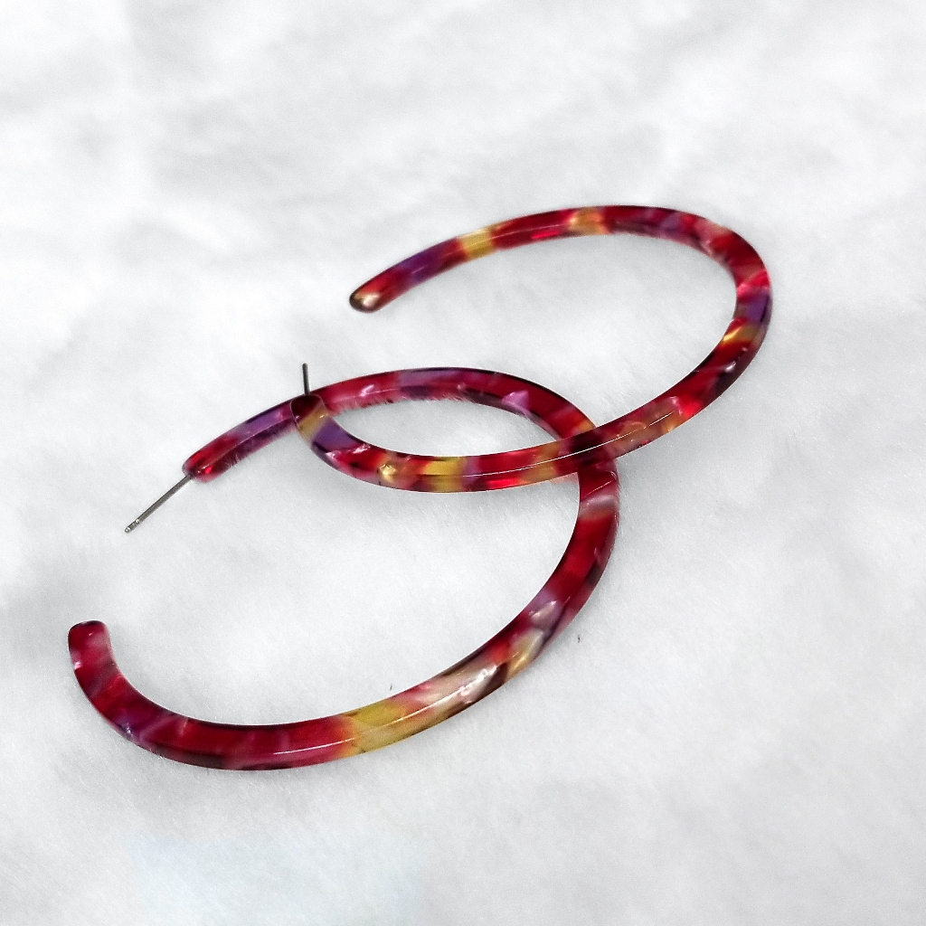 Red Tortoise Shell Hoops